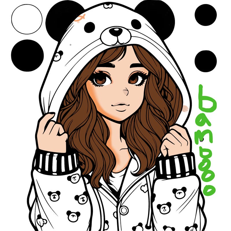 realistic girl in a animal pjs hoodie