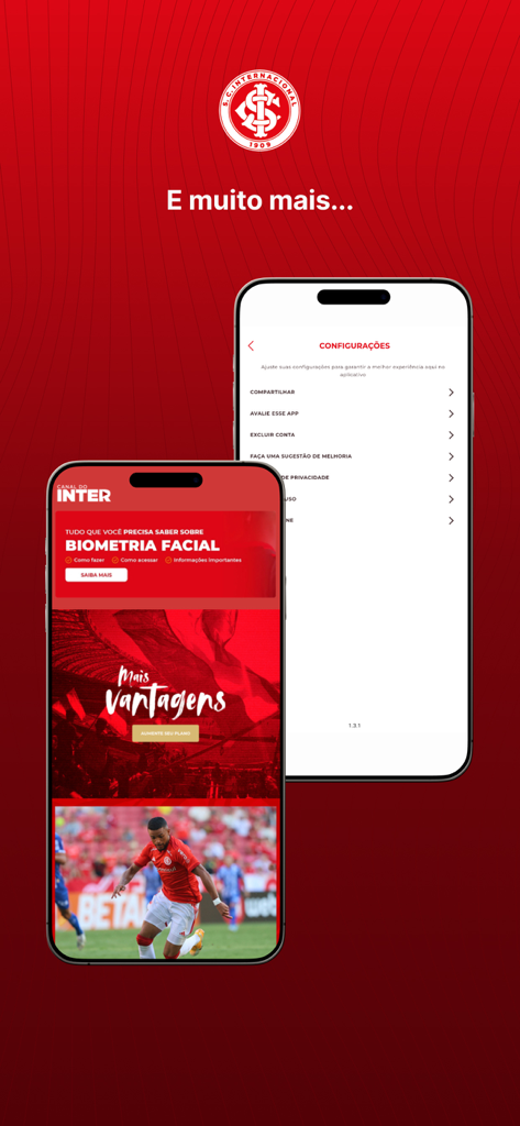 Mundo Colorado - Mundo Colorado app screens showing settings menu and facial biometry information