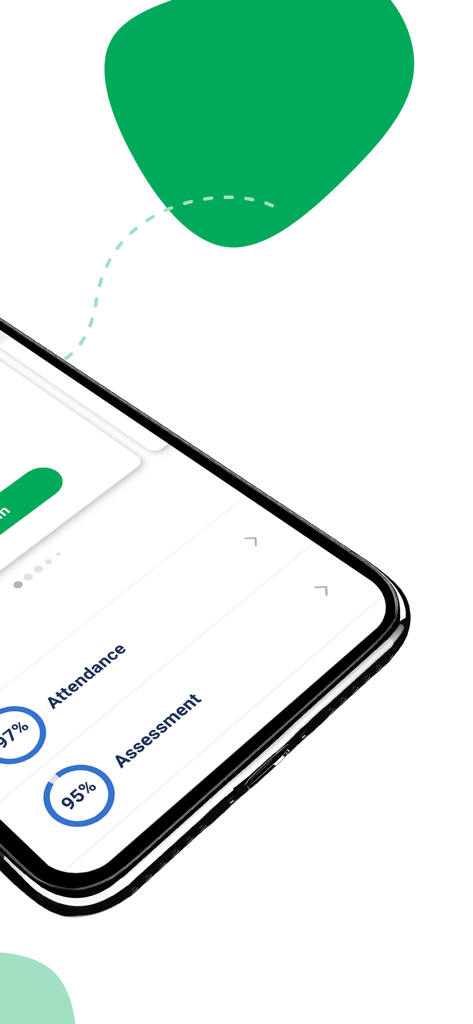CourseKey Student - CourseKey Studentモバイルアプリのダッシュボード。出席と評価の進捗状況の追跡が表示されています。