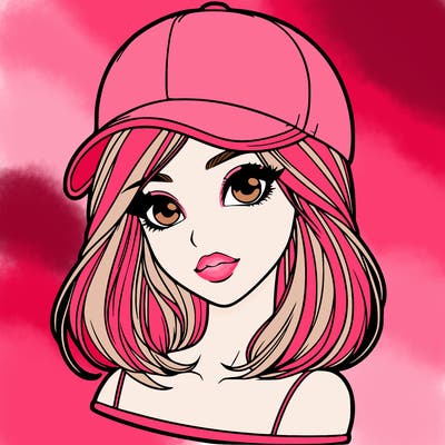 semi realism beautiful girl wearing cap