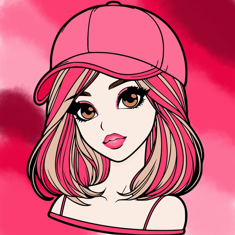 semi realism beautiful girl wearing cap