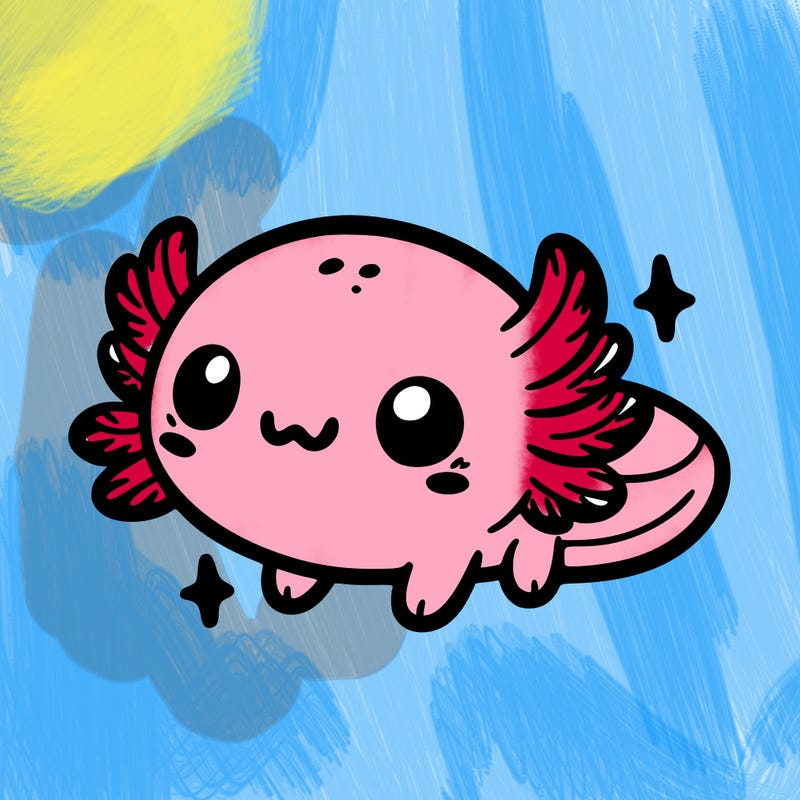 cute easy baby axolotl