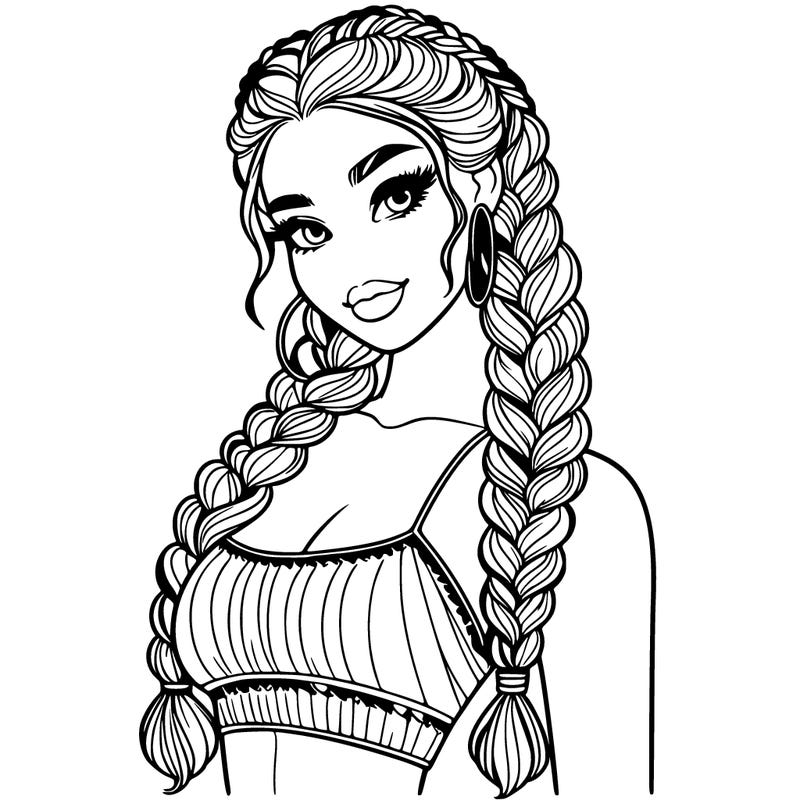 beautiful woman with braided hair crop top