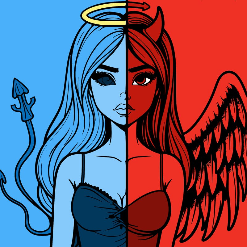 devil vs angel realistic girl