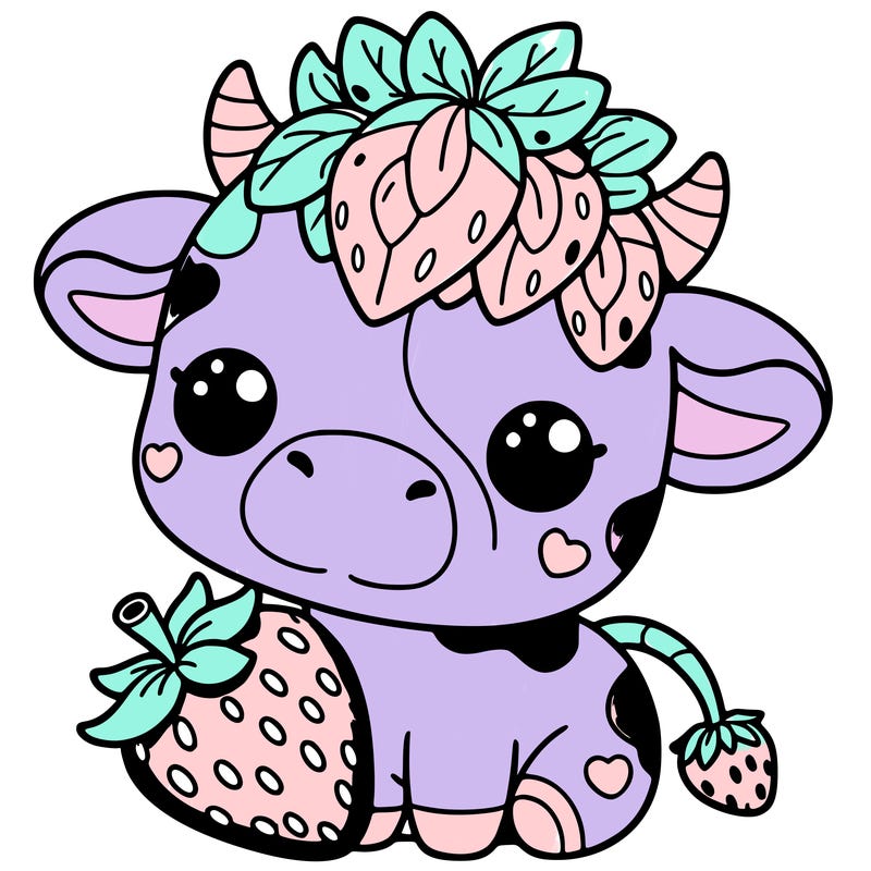 cute strawberry cow