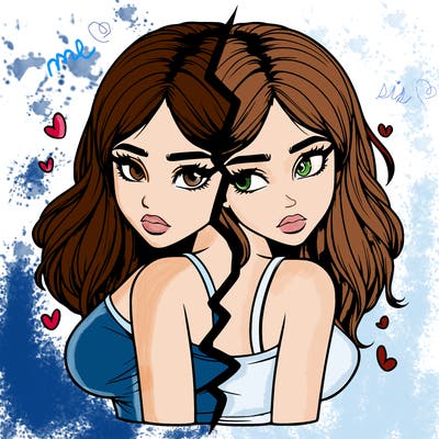 realistic girl split