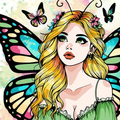 butterfly fairy realistic girl