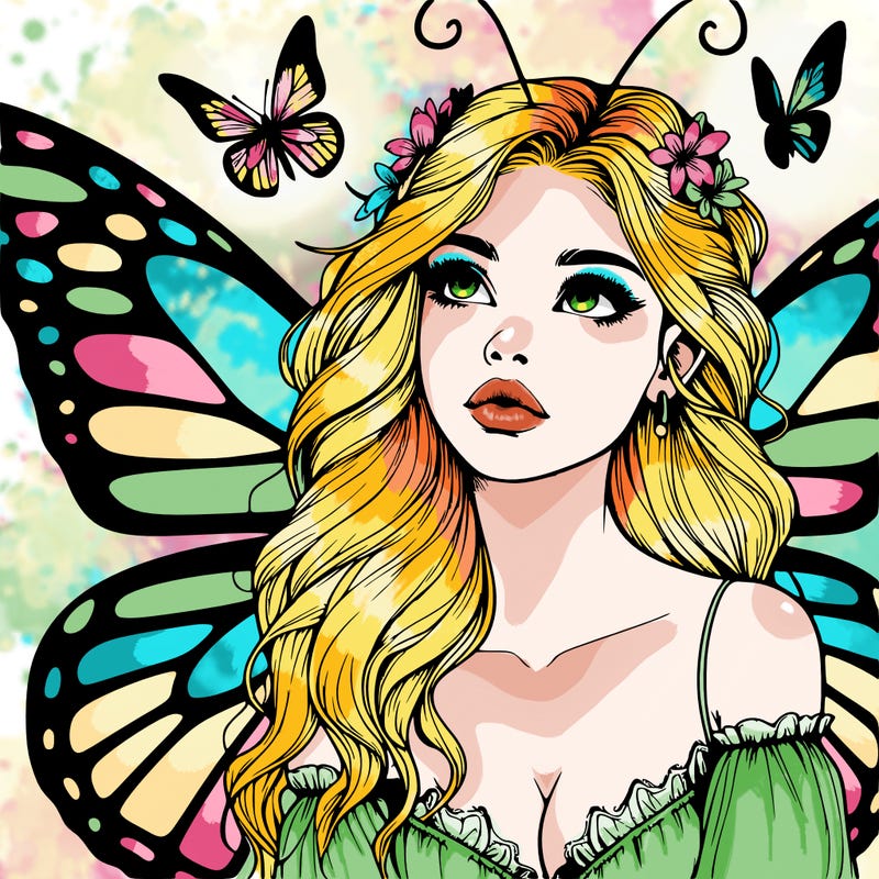 butterfly fairy realistic girl