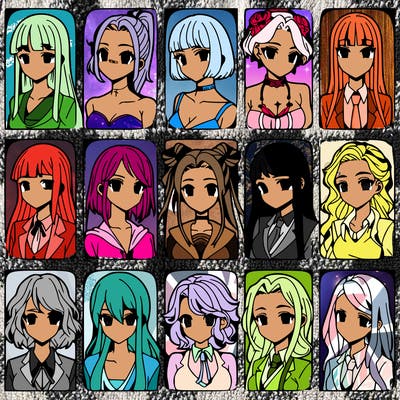 girls that look diffrent anime