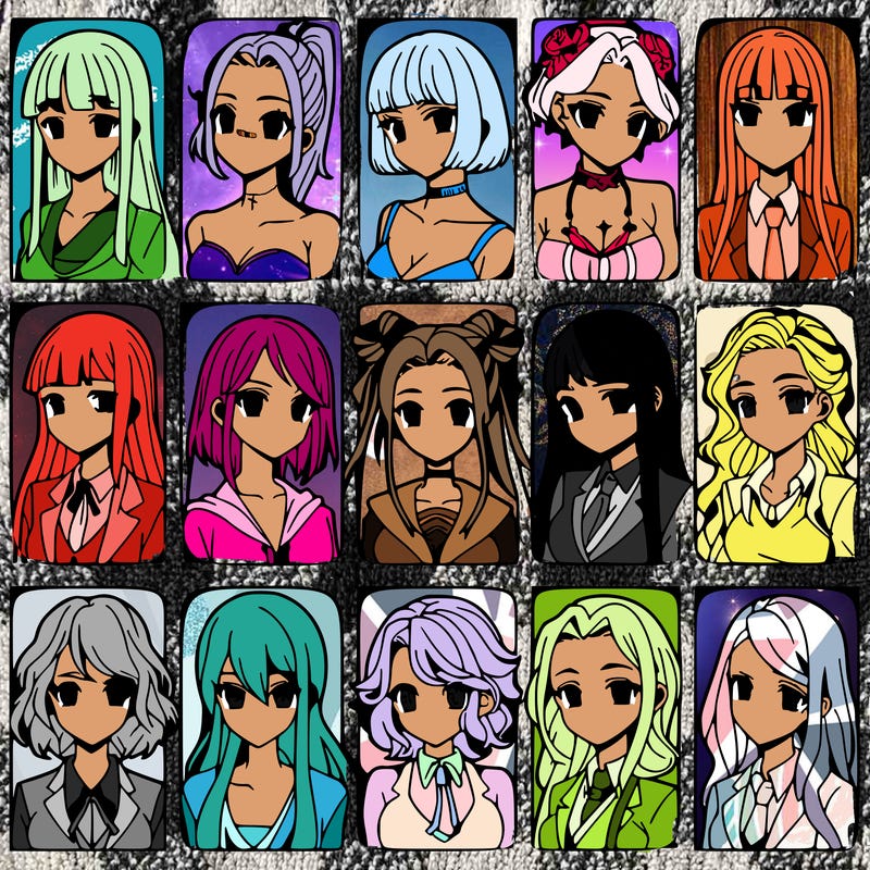 girls that look diffrent anime