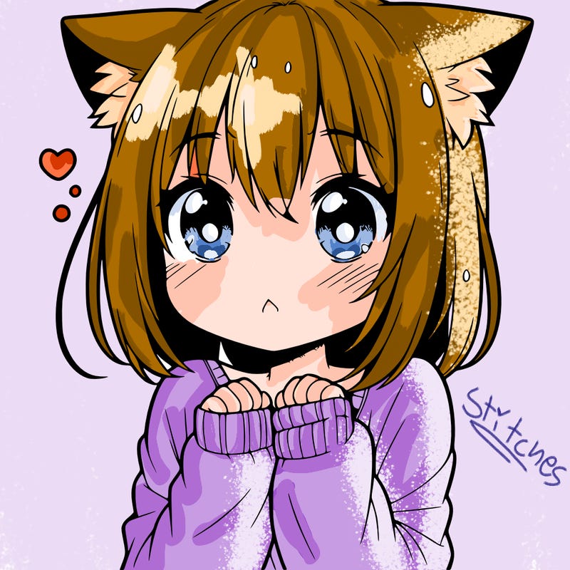 shy anime catgirl