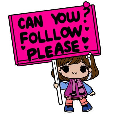 a girl with a sign saying can you follow me please