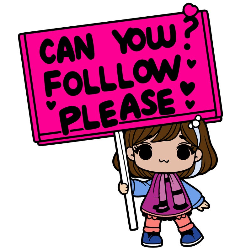 a girl with a sign saying can you follow me please