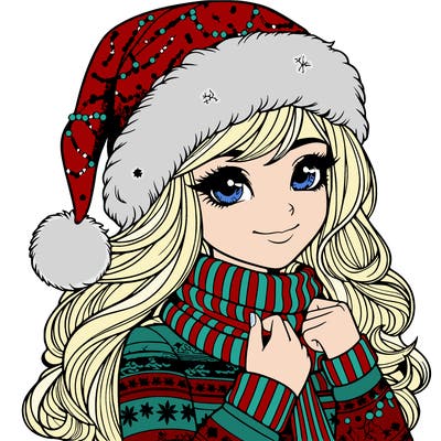 realistic christmas girl