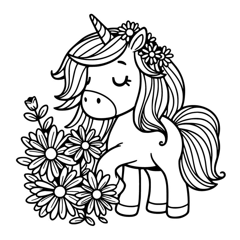 unicorn with flowers