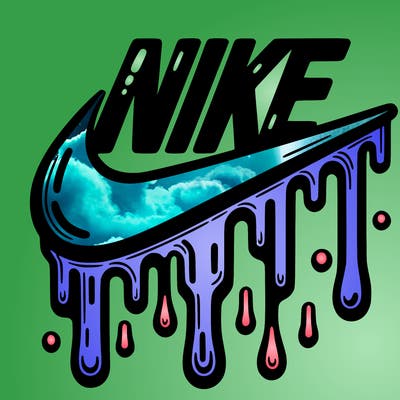 dripping nike logo