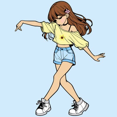 realistic girl danceing
