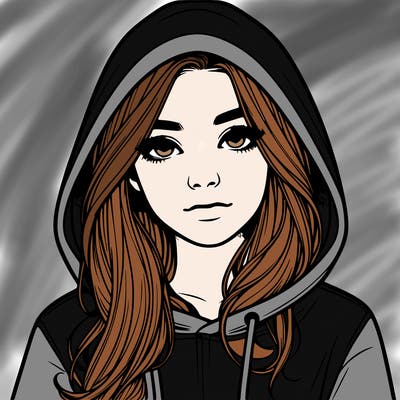 realistic girl with a hoodie