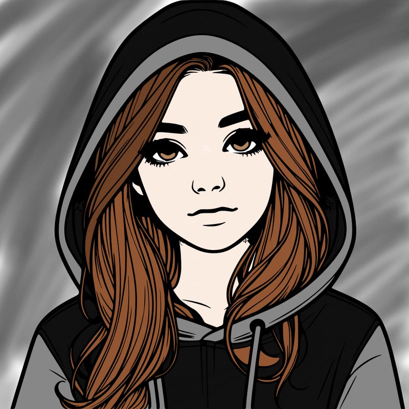 realistic girl with a hoodie