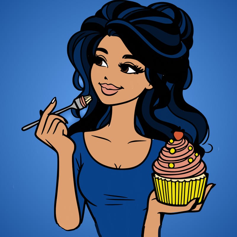pretty woman with a cupcake
