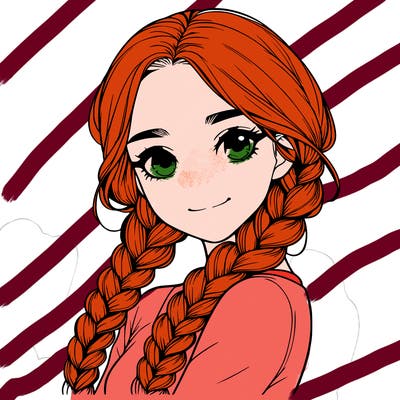 realistic girl with braids