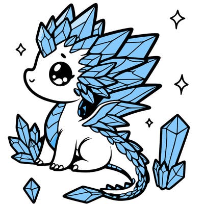 little cute crystal dragon