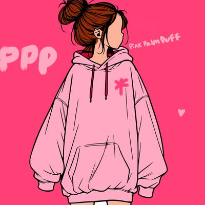 realistic girl with a oversized sweatshirt on and a bun