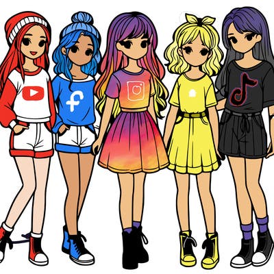 a group of five girls