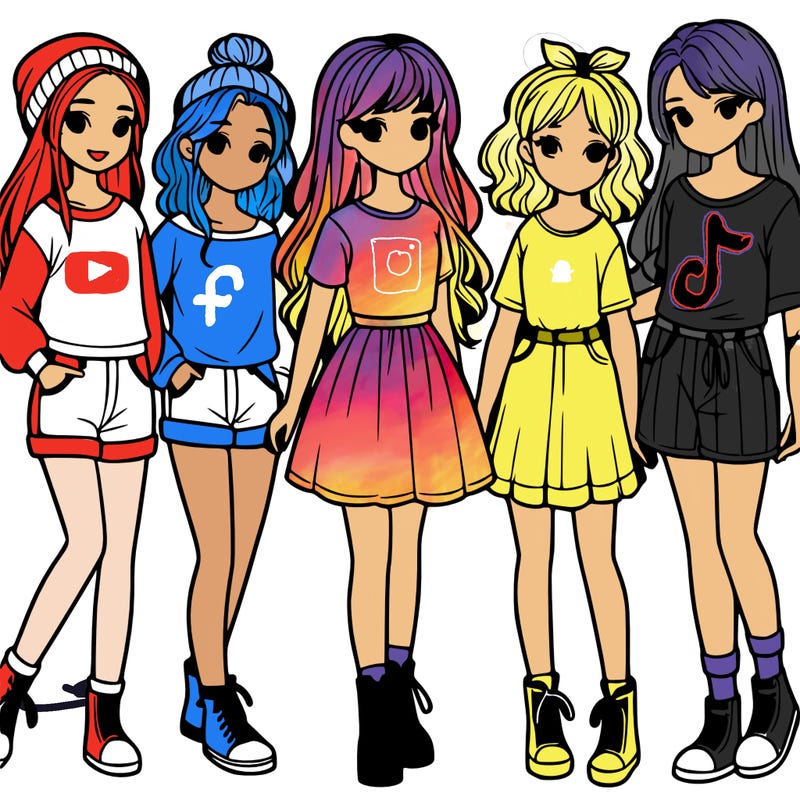 a group of five girls