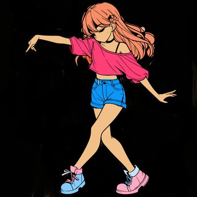 realistic girl danceing