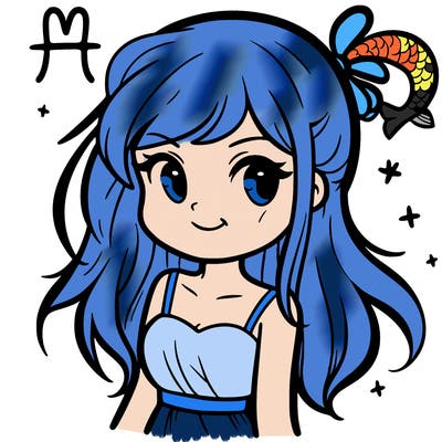 cartoon pisces girl