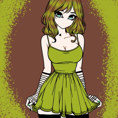 realistic girl in short dress