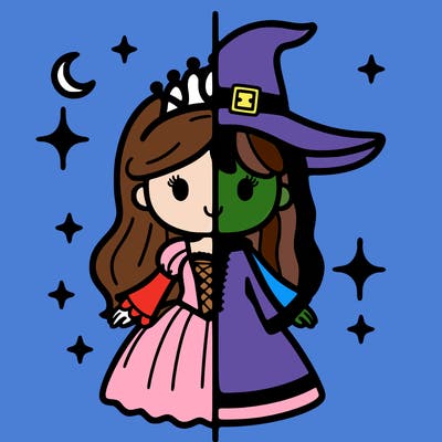 split princess and witch