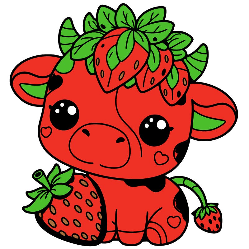 cute strawberry cow