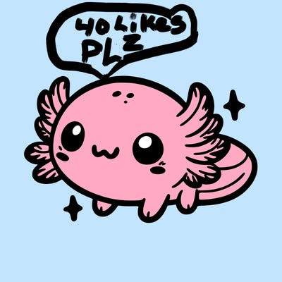 cute easy baby axolotl