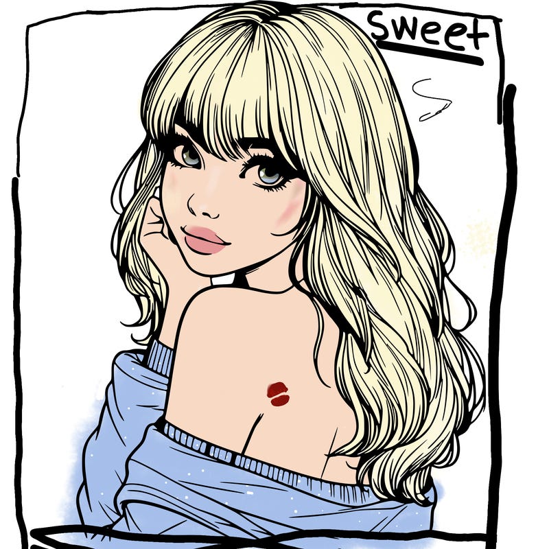 realistic girl with bangs looking over her shoulder