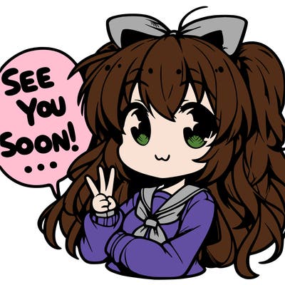 anime girl saying see you soon!