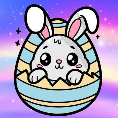 easter egg-shaped bunny