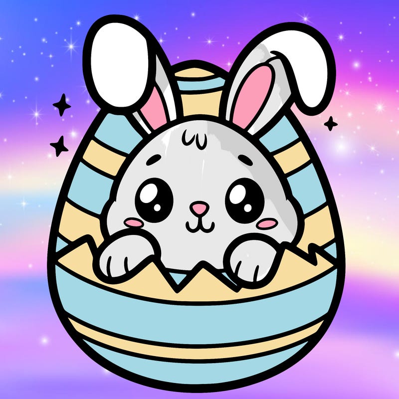 easter egg-shaped bunny
