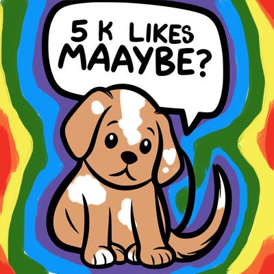 a puppy that says 5 like maybe