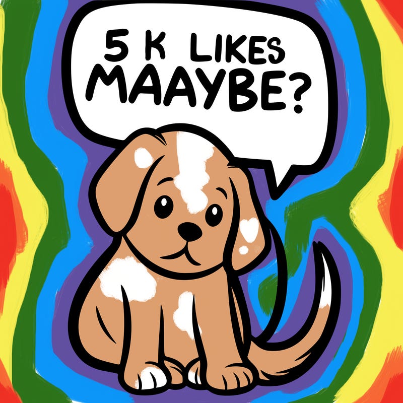 a puppy that says 5 like maybe