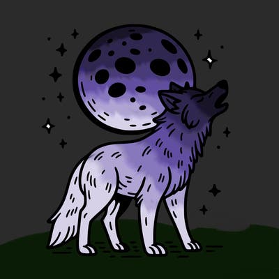 wolf howling at the moon