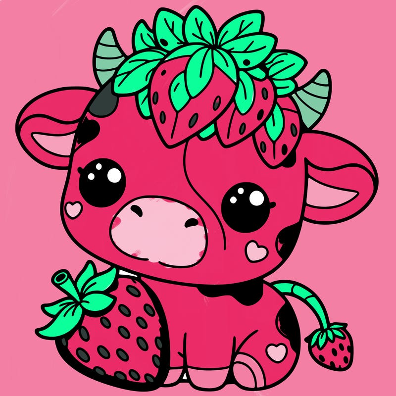 cute strawberry cow