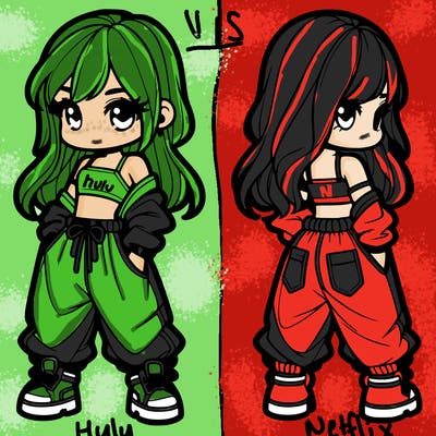 girl in crop top and baggy pants