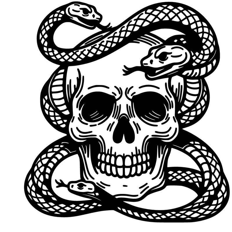 skull  with snakes