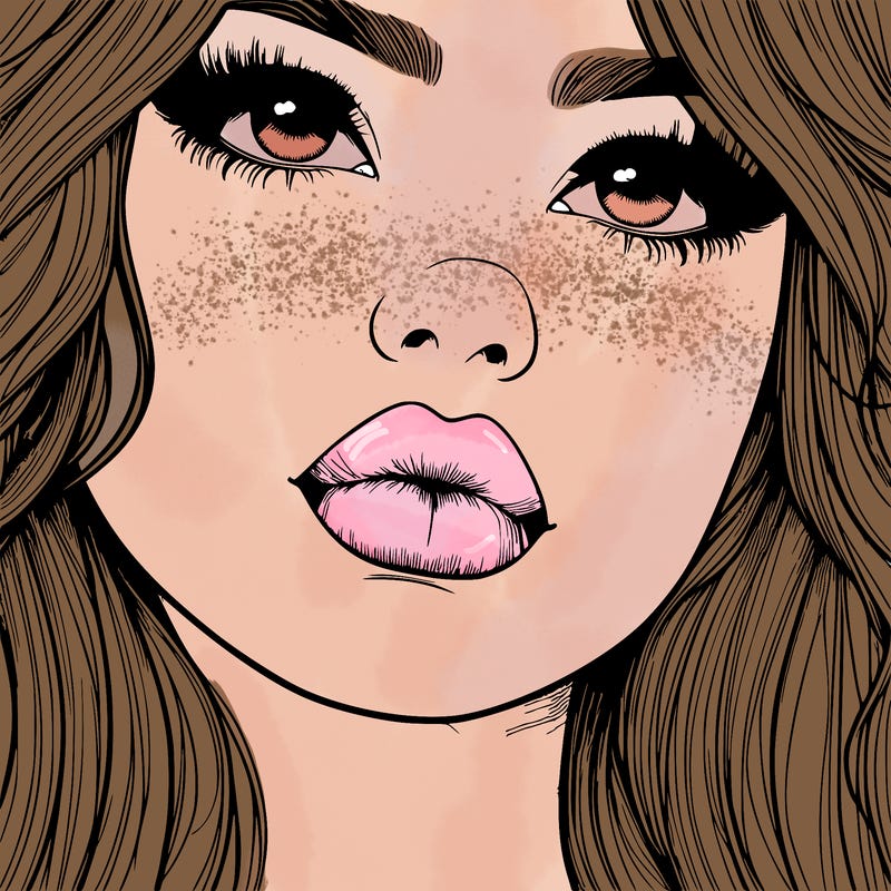 really realistic girl with lips