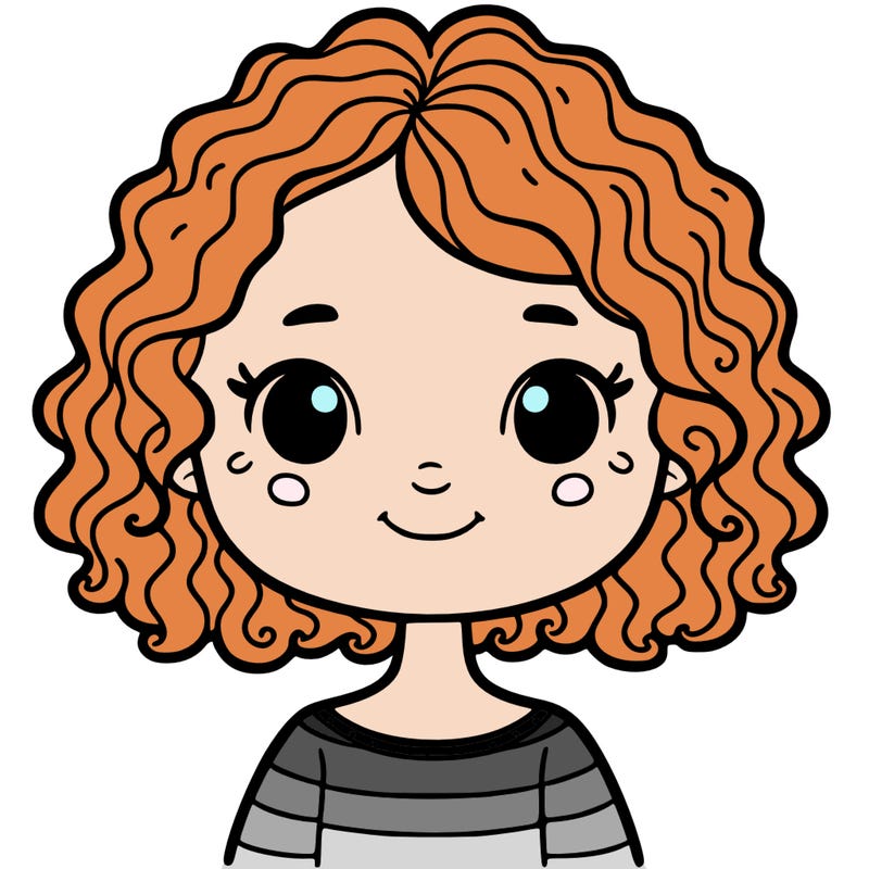 girl with short curly hair