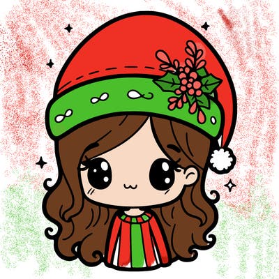 christmas hat girl