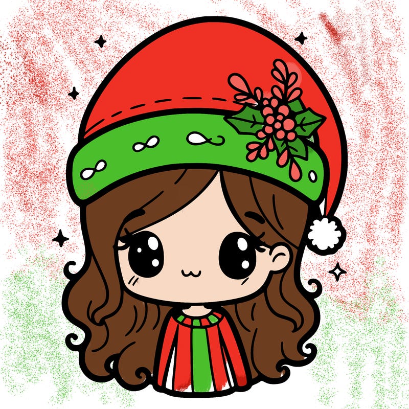 christmas hat girl