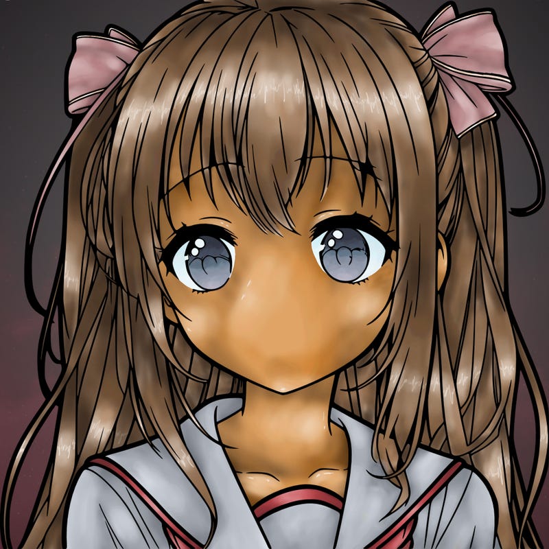 anime girl blank staring